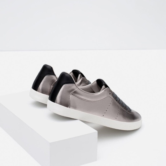 Zara Shiny Plimsolls, Sz 37 - Picture 3 of 14